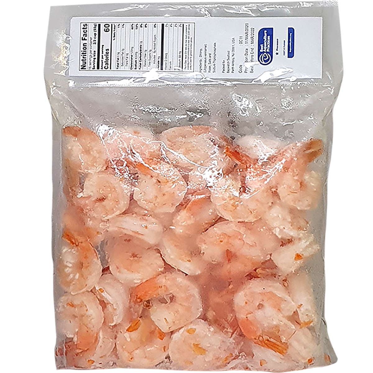 Frozen Cooked Peeled & Deveined Vannamei White Shrimp - Tail On