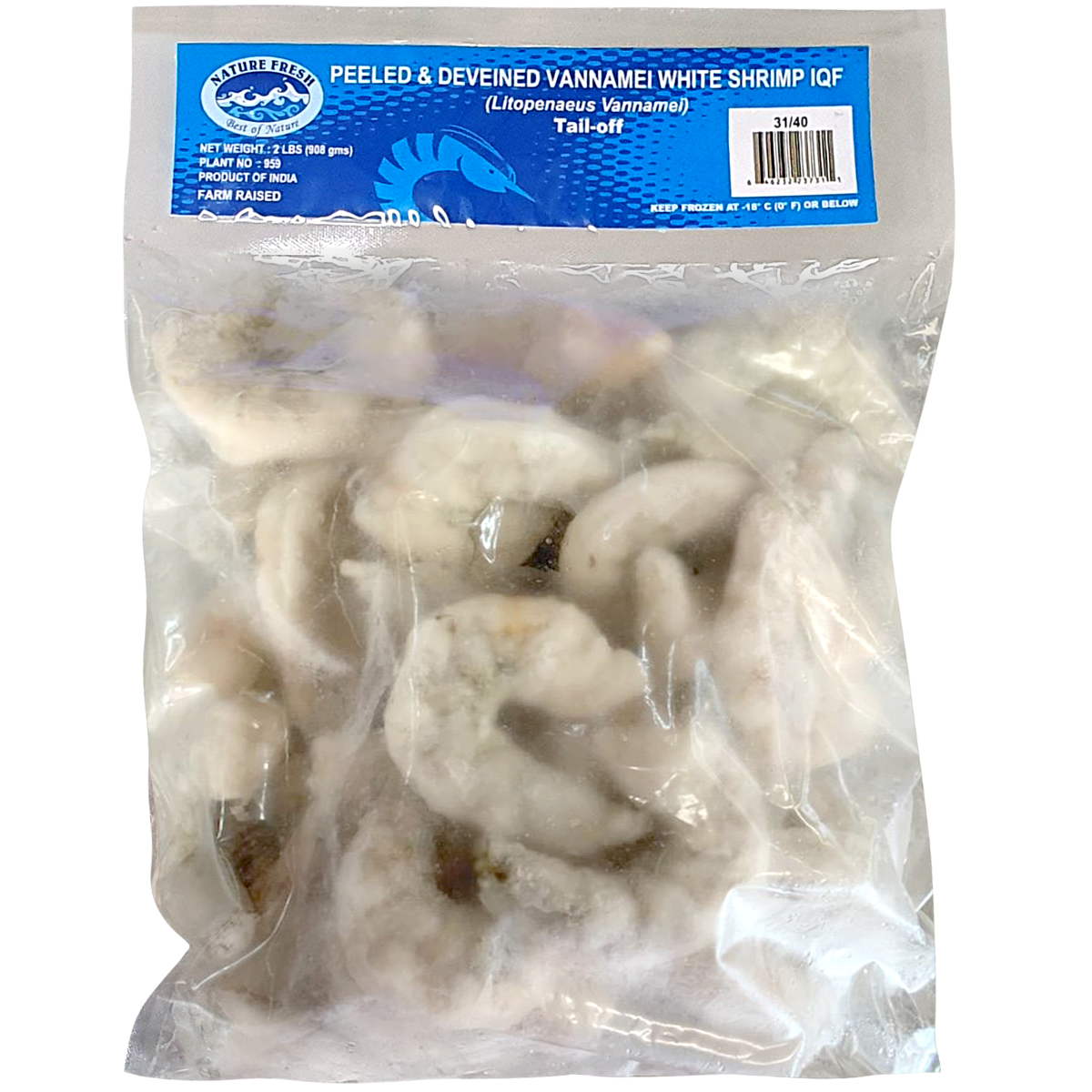 Peeled & Deveined Vannamei White Shrimp - Tail Off
