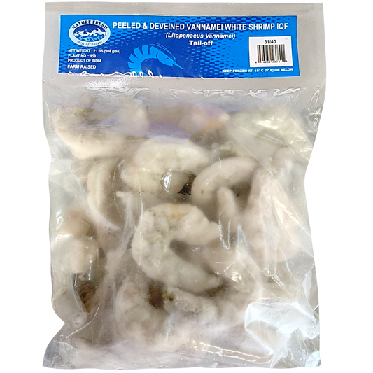 Peeled & Deveined Vannamei White Shrimp - Tail Off